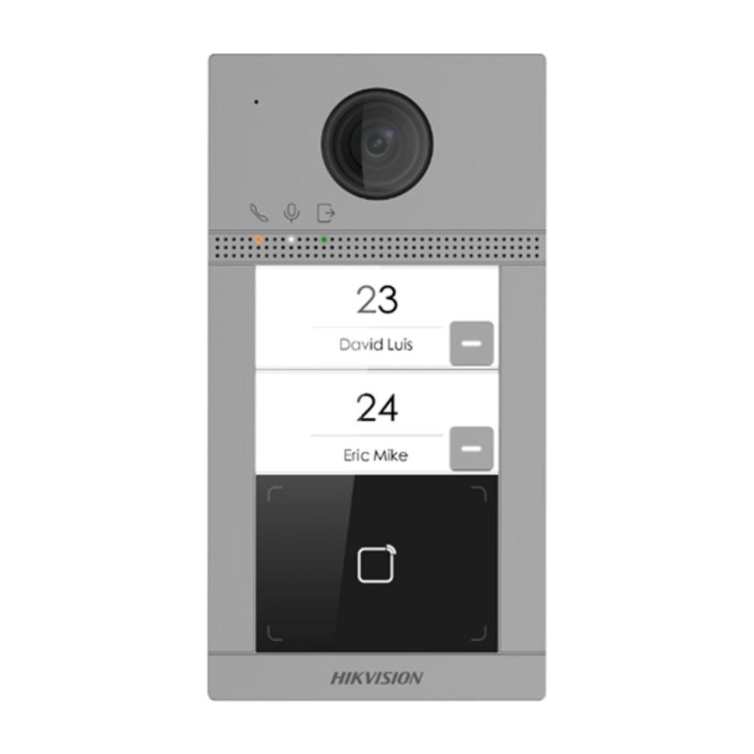 DS-KV8213-WME1(B) - FRENTE DE APERTURA DE METAL 2 BOTONES, WIFI, ADMITE CONFIGURACIÓN WEB, IP65, IK08; LECTOR DE TARJETAS MIFARE INTERNO, 2 CANALES CONTROL DE ACCESO A ESTACIÓN INTERIOR; SUPRESIÓN DE RUIDO Y CANCELACIÓN 