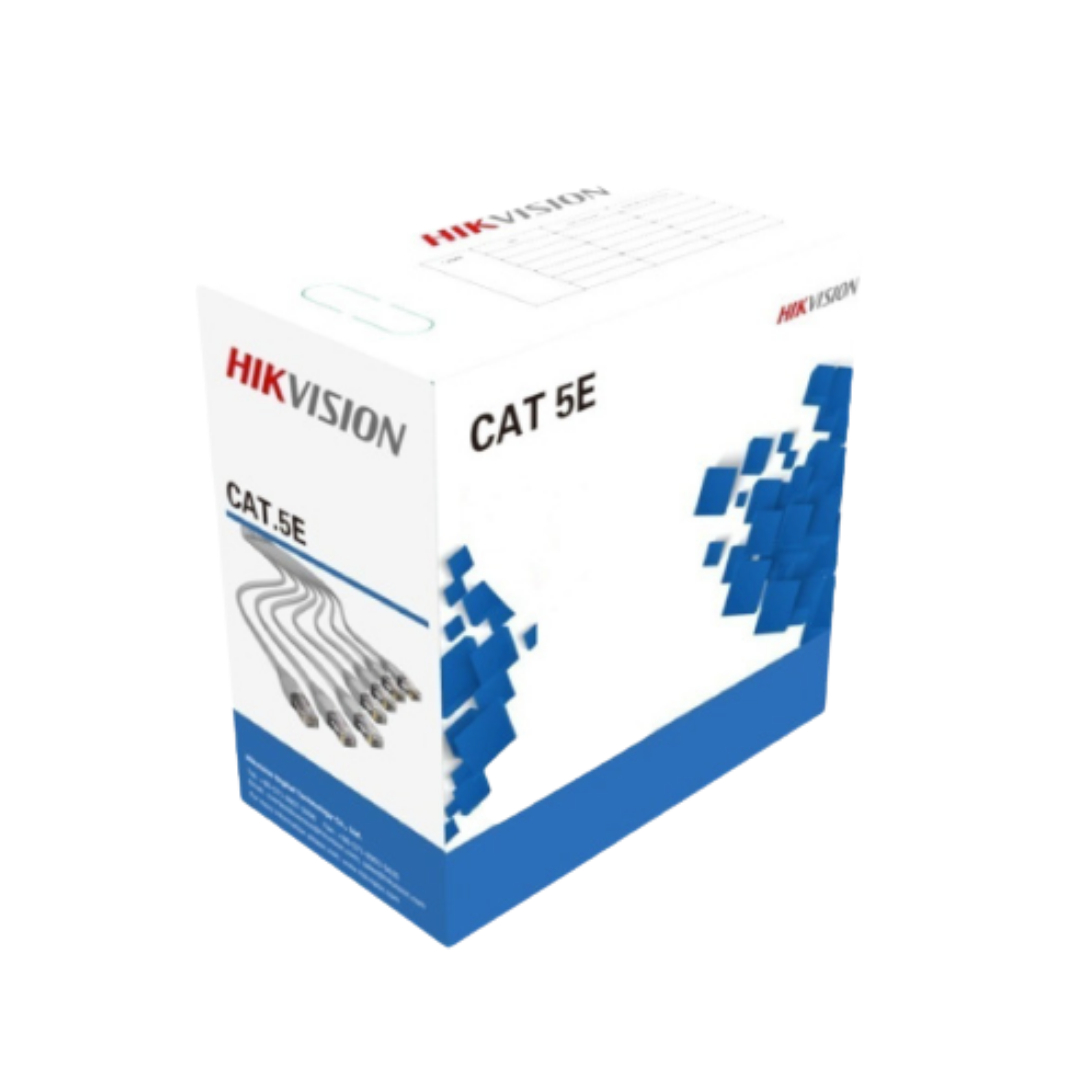 DS-1LN5E-E/E - CABLE UTP HIKVISION INTERIOR 100% COBRE CAT5E, BOBINA 305 MTS COLOR GRIS, U/UTP CAT5E-4P- PVC-CM, ISO/IEC11801?TIA-568-C.2 YD/T1019, COBRE SÓLIDO 99.97%, VAINA PVC