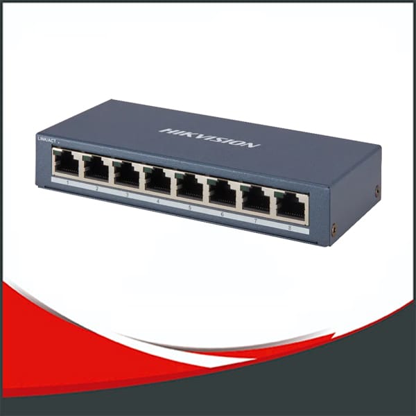 DS-3E0508-E(B) - SWITCH HIKVISION  GIGABIT, NO ADMIN. 8 PUERTOS