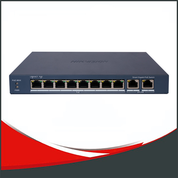 DS-3E1510P-EI/V2 - SWITCH HIKVISION GIGABIT ADMINISTRABLE,8 PUERTOS POE + 2 UPLINK GIGA