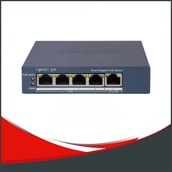 DS-3E1505P-EI - SWITCH HIKVISION GIGABIT ADMINISTRABLE,4 PUERTOS POE + 1 UPLINK GIGA,