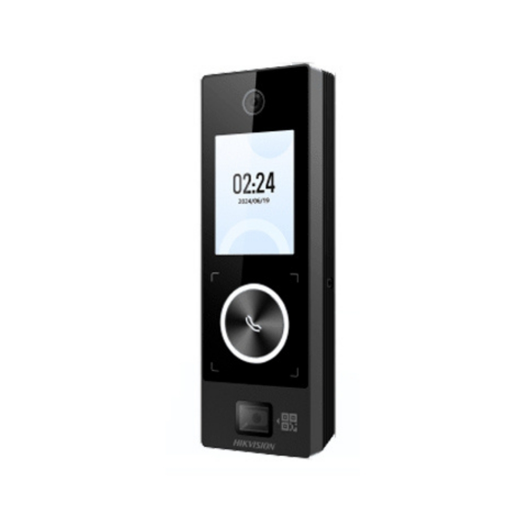 DS-K1T323MBWX-QRE1 - CONTROL DE ACCESO FACIAL,ALIMENTA CERRADURA,1000 ROSTRO,3000 TARJETA,3000 HUELLA,QR NATIVO,IP65,POE