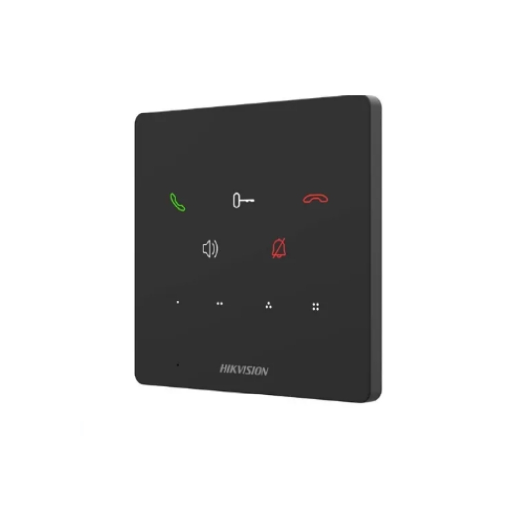 DS-KH6000-E1 - ESTACION INTERIOR SIN PANTALLA, ALIMENTACION POE ESTANDAR, 4 BOTONES TACTILES PERSONALIZADOS.
