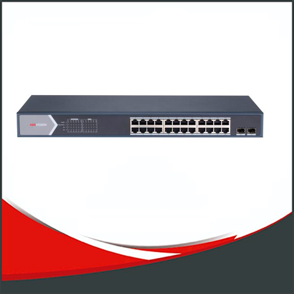 DS-3E0526P-E/M(B) - SWITCH POE HIKVISION 24 GIGABIT POE,  2 PUERTO GIGABIT DE FIBRA OPTICA. NO ADMINISTRABLE.