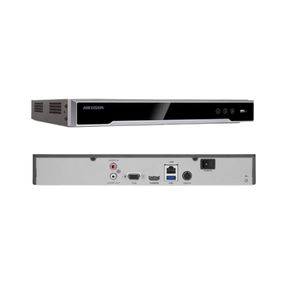 DS-7616NI-K2 - NVR HIKVISION 16CH IP. 4MP, RESULUCIÓN MAXIMA 8MP. 2 HDD HASTA 8TB, IB 160MBPS OB 160MBPS