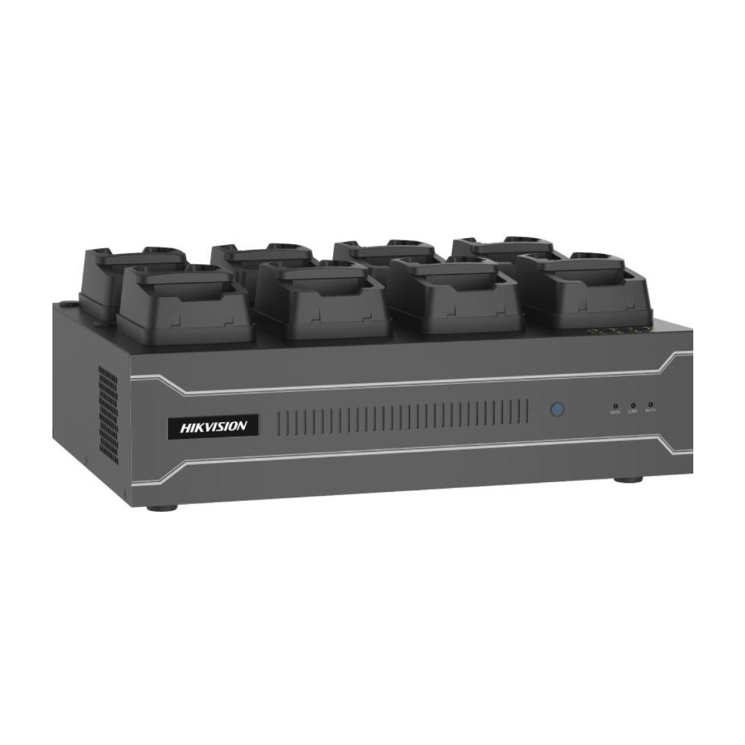 DS-MDS001/2T/8(B)407 - DS-MDS001/2T/8(B)(O-STD)(MCW407)-DOCK STATION HIKVISION, HASTA 8 PUESTOS DE BODYCAM MCW407, SOPORTA 4 DISCOS DE HASTA 8TB CADA UNO