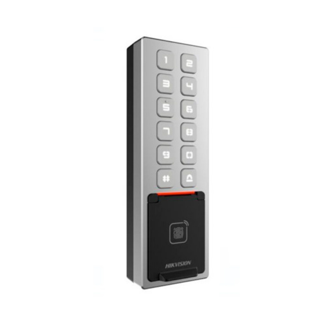DS-K1T805MBFWX - CONTROL DE ACCESO, EXTERIOR, METALICO,LECTOR TARJ.Y HUELLA, TECLADO INCORPORADO, IP65, IK08.