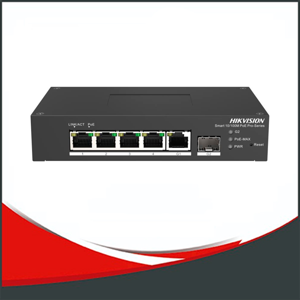 DS-3T1306P-SI/HS - SWITCH POE HIKVISION TIPO INDUSTRIAL, 4 PUERTOS POE DE 10 A 100MB,