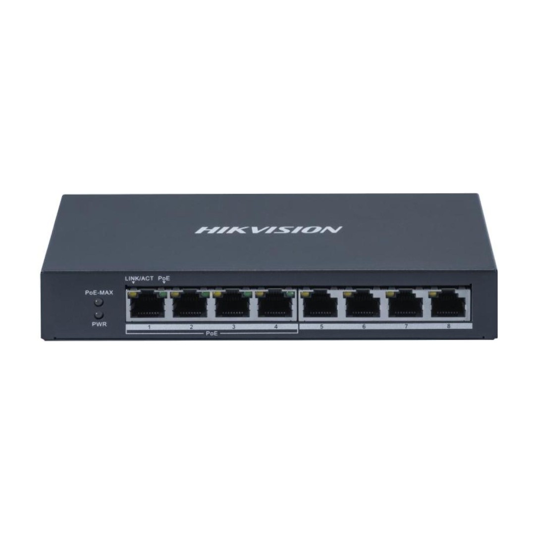 DS-3E0508P-O - DS-3E0508P-O(O-STD)-SWITCH POE HIKVISION, 8 PUERTOS GIGABIT RJ45: 4 POE+ , 802.3af/at 30W MAX OUTPUT, Power budget 60w, PROTECCION DE 6KV