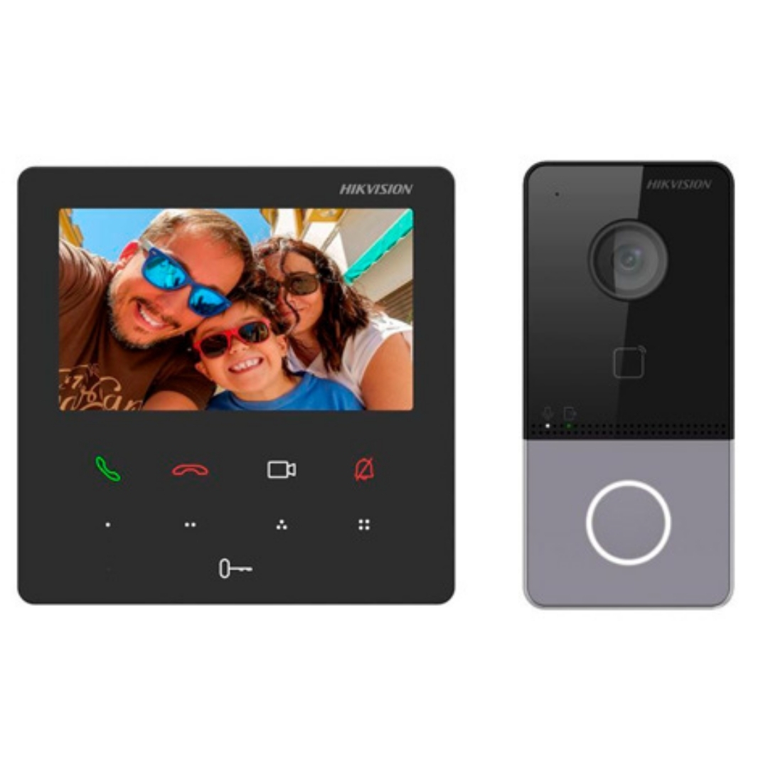 DS-KIS606-P - KIT DE INTERCOM IP DOMESTICO INCLUYE, PANTALLA INTERIOR, FRENTE EXTERIOR, INCLUYE FUENTE.