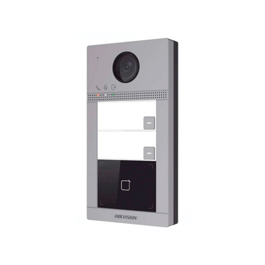 DS-KV8213-WME1(C) - PORTERO HIKVISION IP WIFI DE METAL, 2 BOTONES, 2MP, IK08, IP65,IR 3M, POE, SOPORTA TARJETAS MIFARE